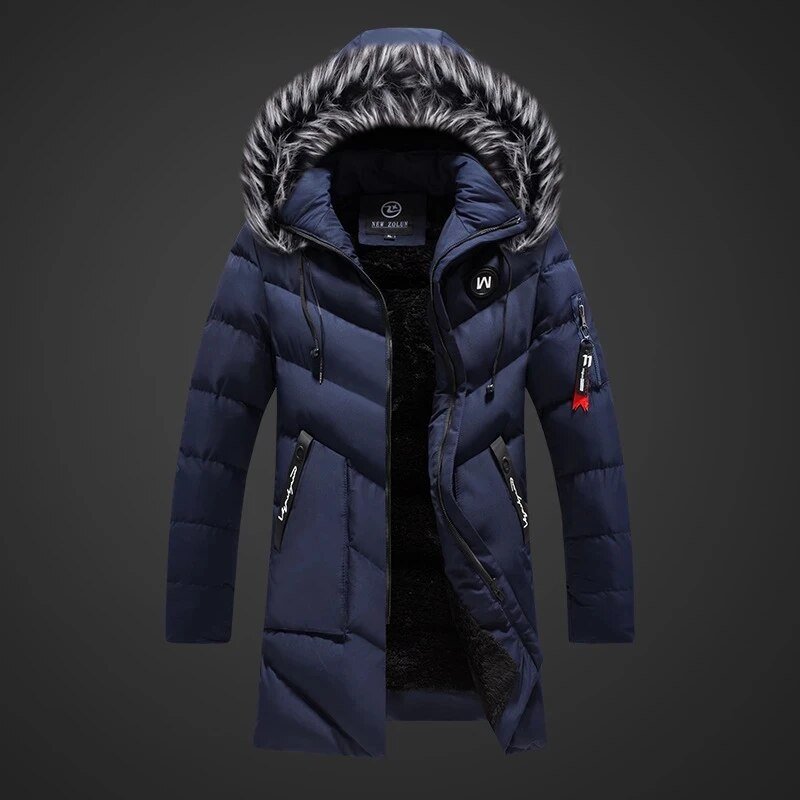 Esaú | Warm quilted coat with hood, winter jacket, wind & water repellent