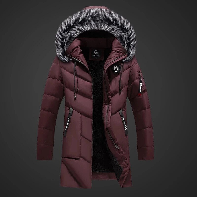 Esaú | Warm quilted coat with hood, winter jacket, wind & water repellent