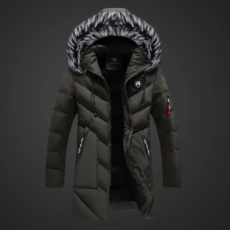 Esaú | Warm quilted coat with hood, winter jacket, wind & water repellent