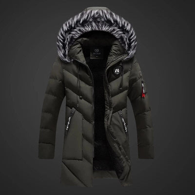 Esaú | Warm quilted coat with hood, winter jacket, wind & water repellent