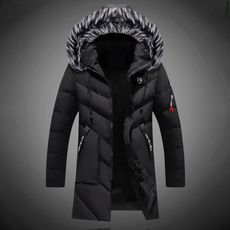 Esaú | Warm quilted coat with hood, winter jacket, wind & water repellent