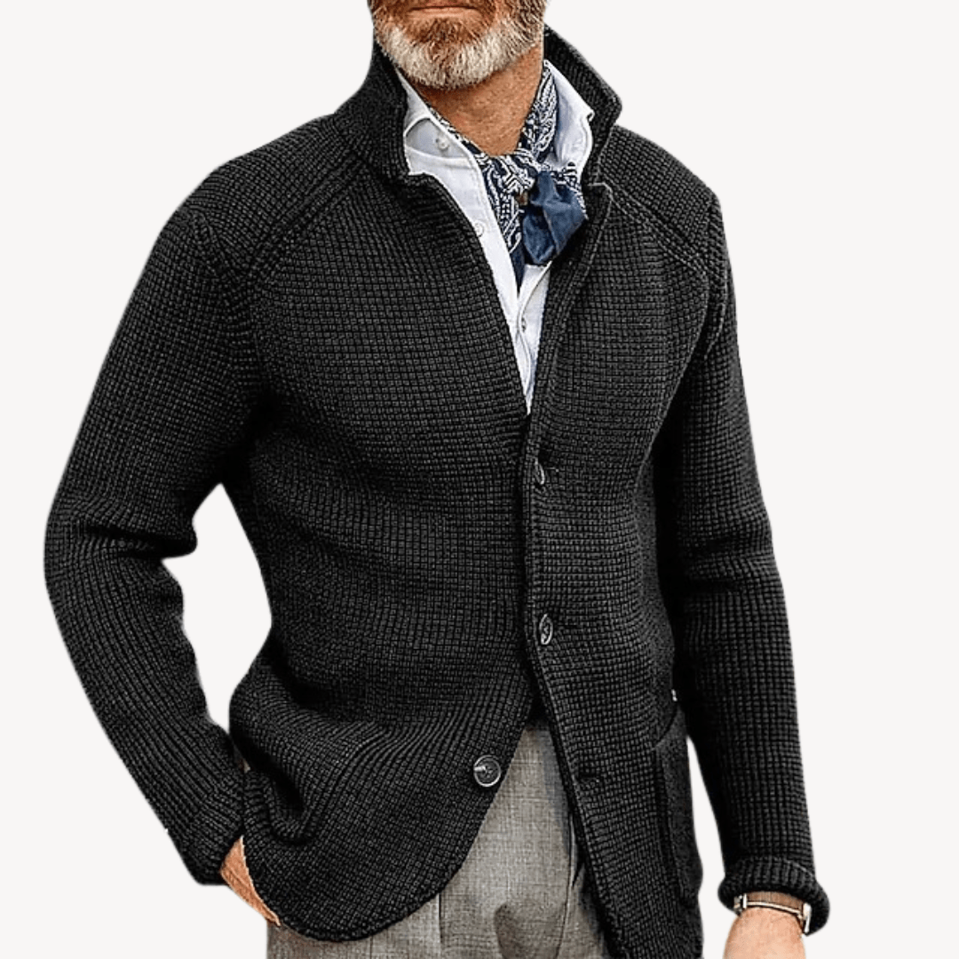 Vito | Classic wool knit cardigan with button placket