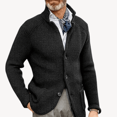 Vito | Classic wool knit cardigan with button placket