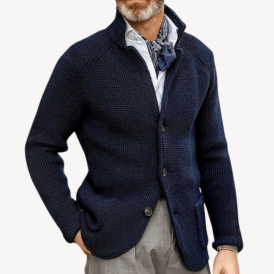 Vito | Classic wool knit cardigan with button placket