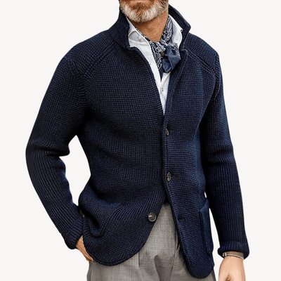 Vito | Classic wool knit cardigan with button placket