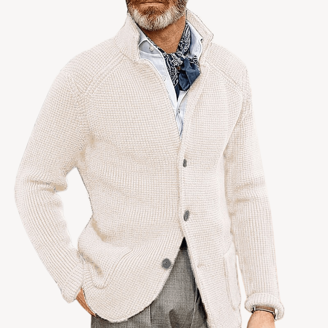 Vito | Classic wool knit cardigan with button placket