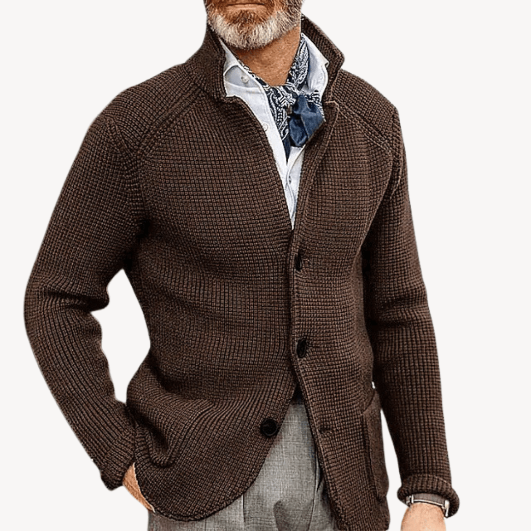 Vito | Classic wool knit cardigan with button placket