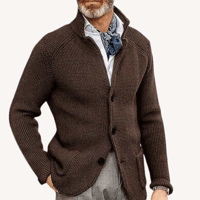 Vito | Classic wool knit cardigan with button placket