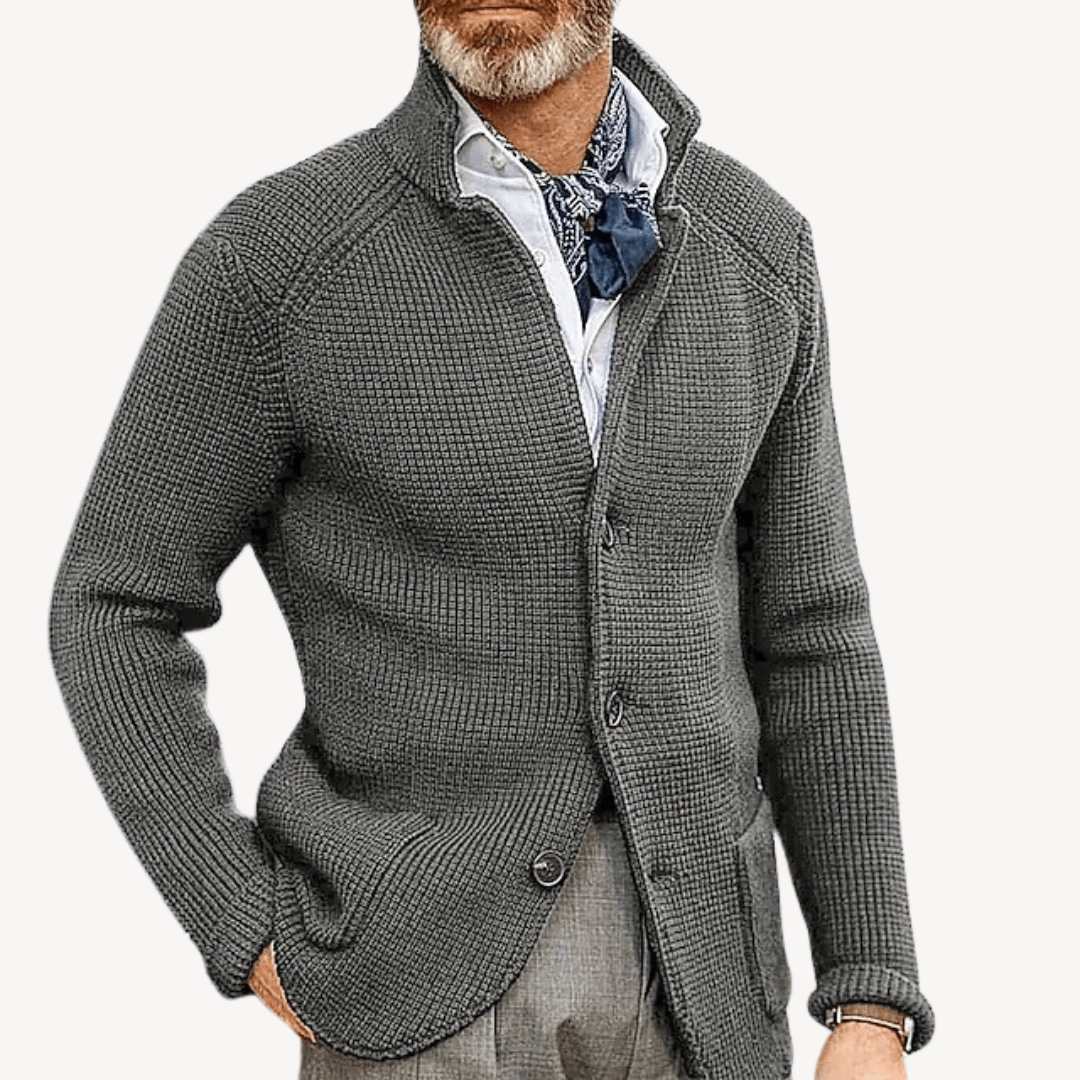 Vito | Classic wool knit cardigan with button placket