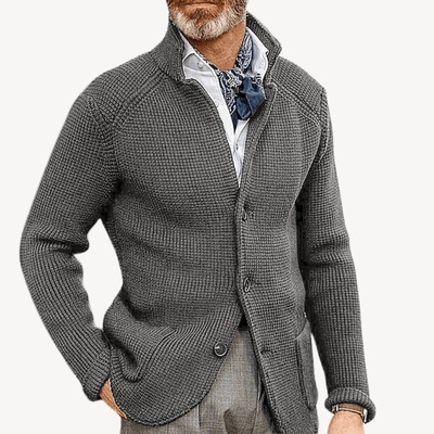 Vito | Classic wool knit cardigan with button placket