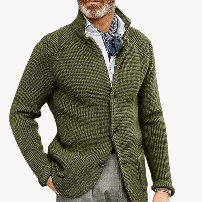 Vito | Classic wool knit cardigan with button placket