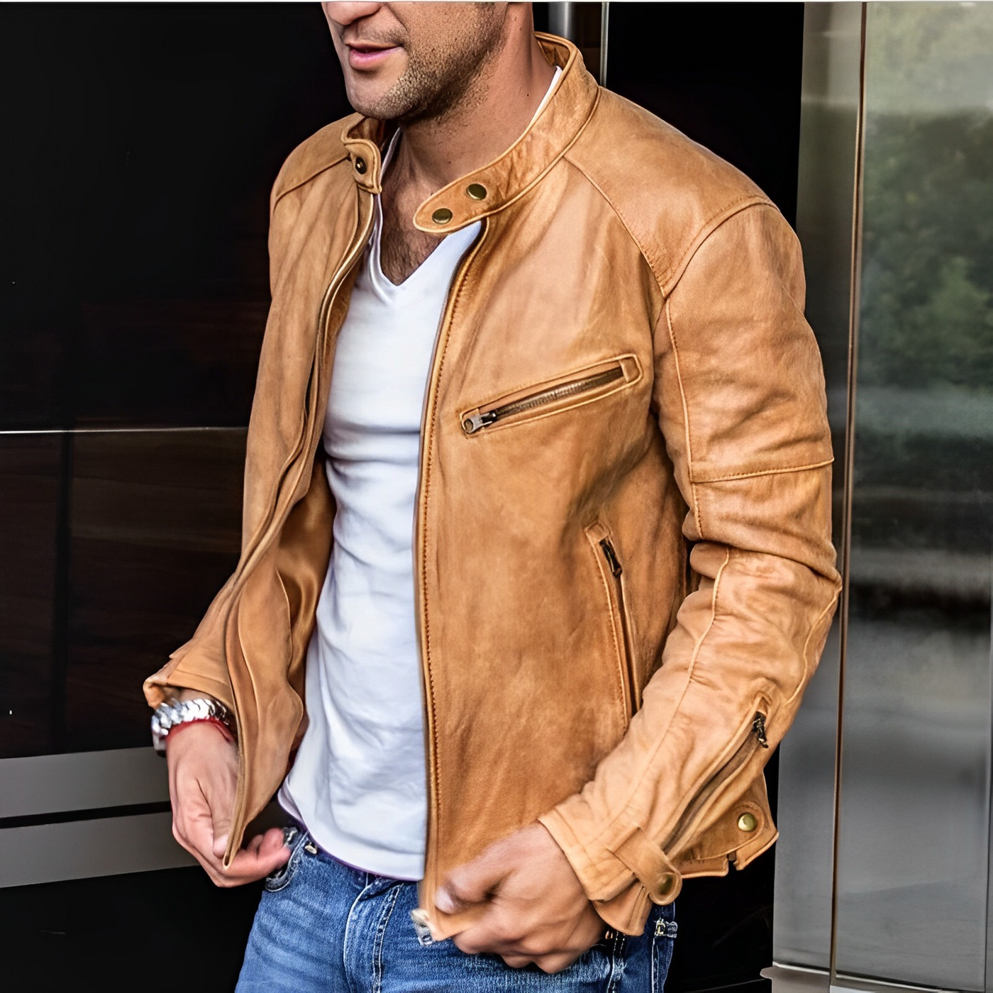 Isadore® | Classic Leather Jacket For Men