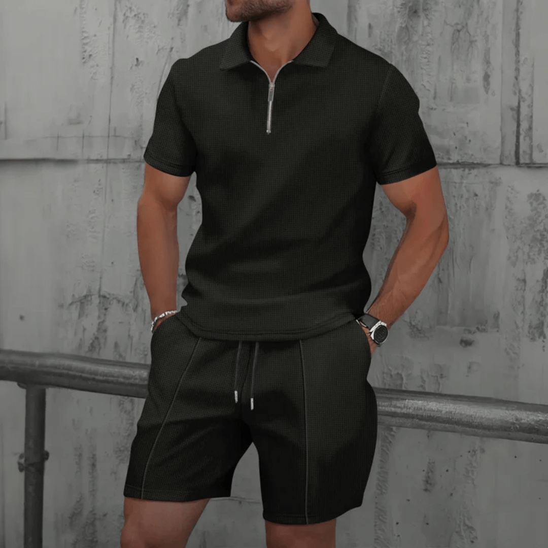 Youssef | Men's Cotton Co-ord Set – Polo & Shorts Combo
