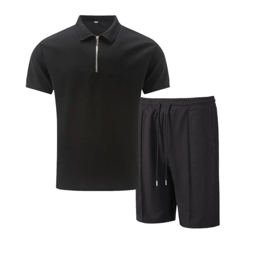 Youssef | Men's Cotton Co-ord Set – Polo & Shorts Combo