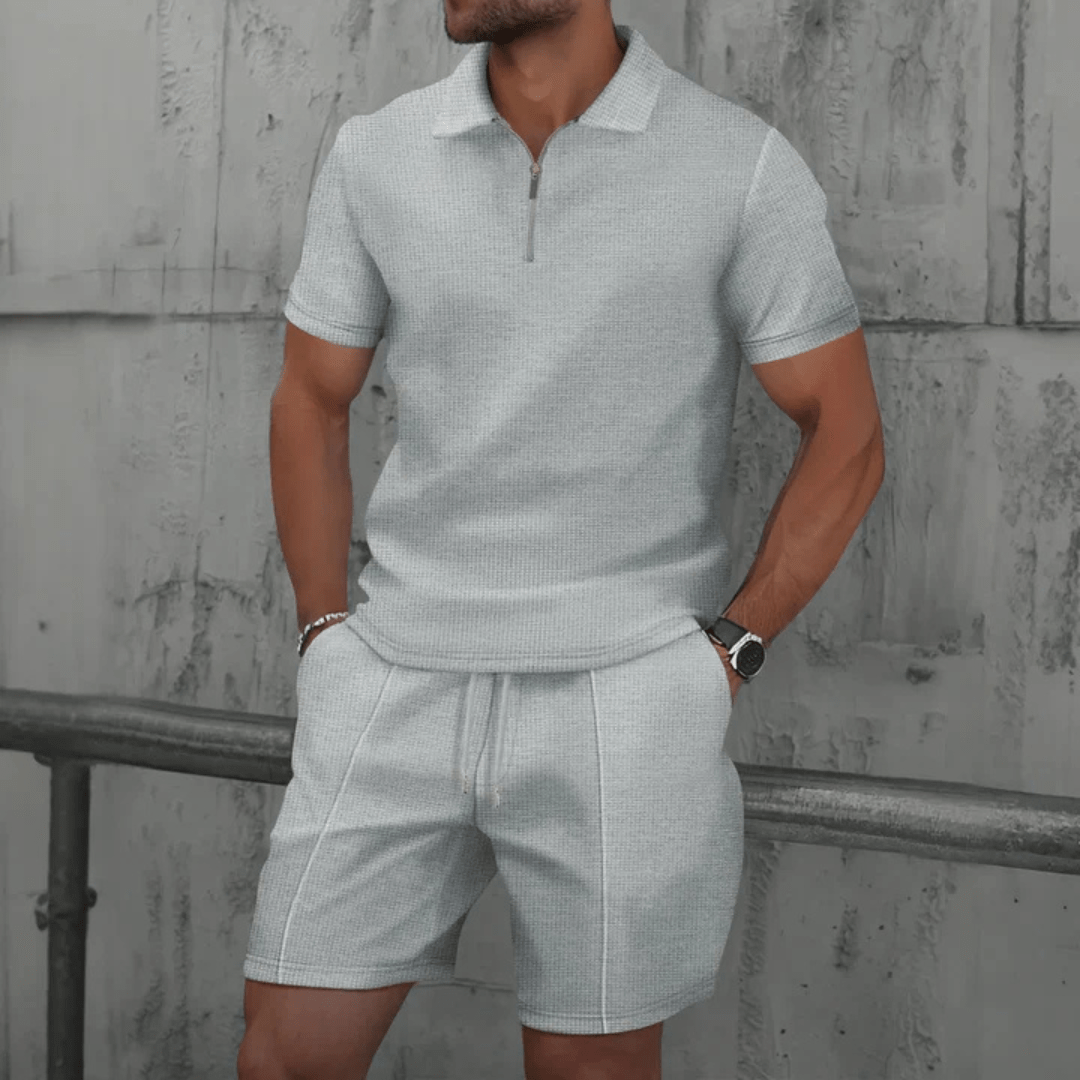 Youssef | Men's Cotton Co-ord Set – Polo & Shorts Combo